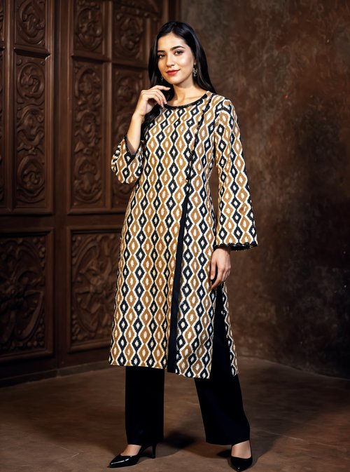 Angrakha Style Cotton Kurti